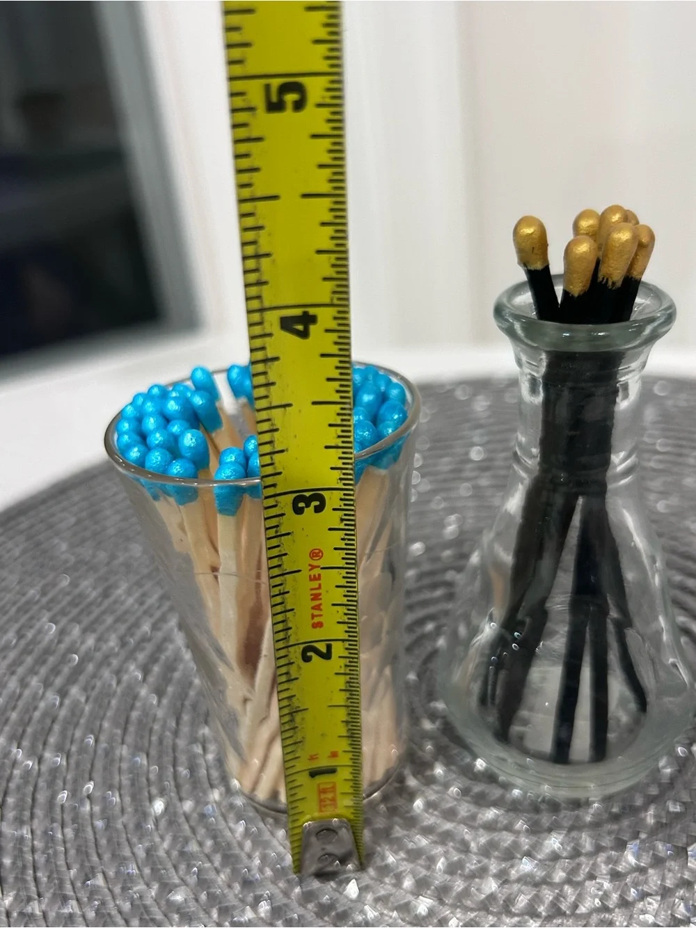 Restyle Repurpose Vintage glass Striker wooden decor colored Matchsticks gifts